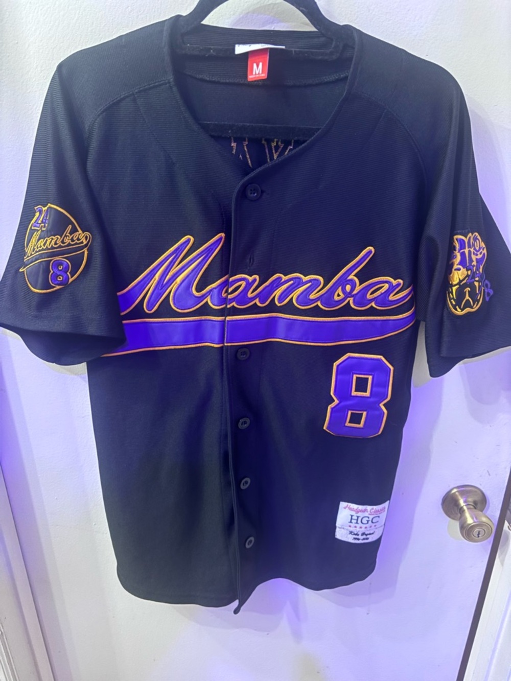 Mamba #8 Black & Purple Baseball Jersey